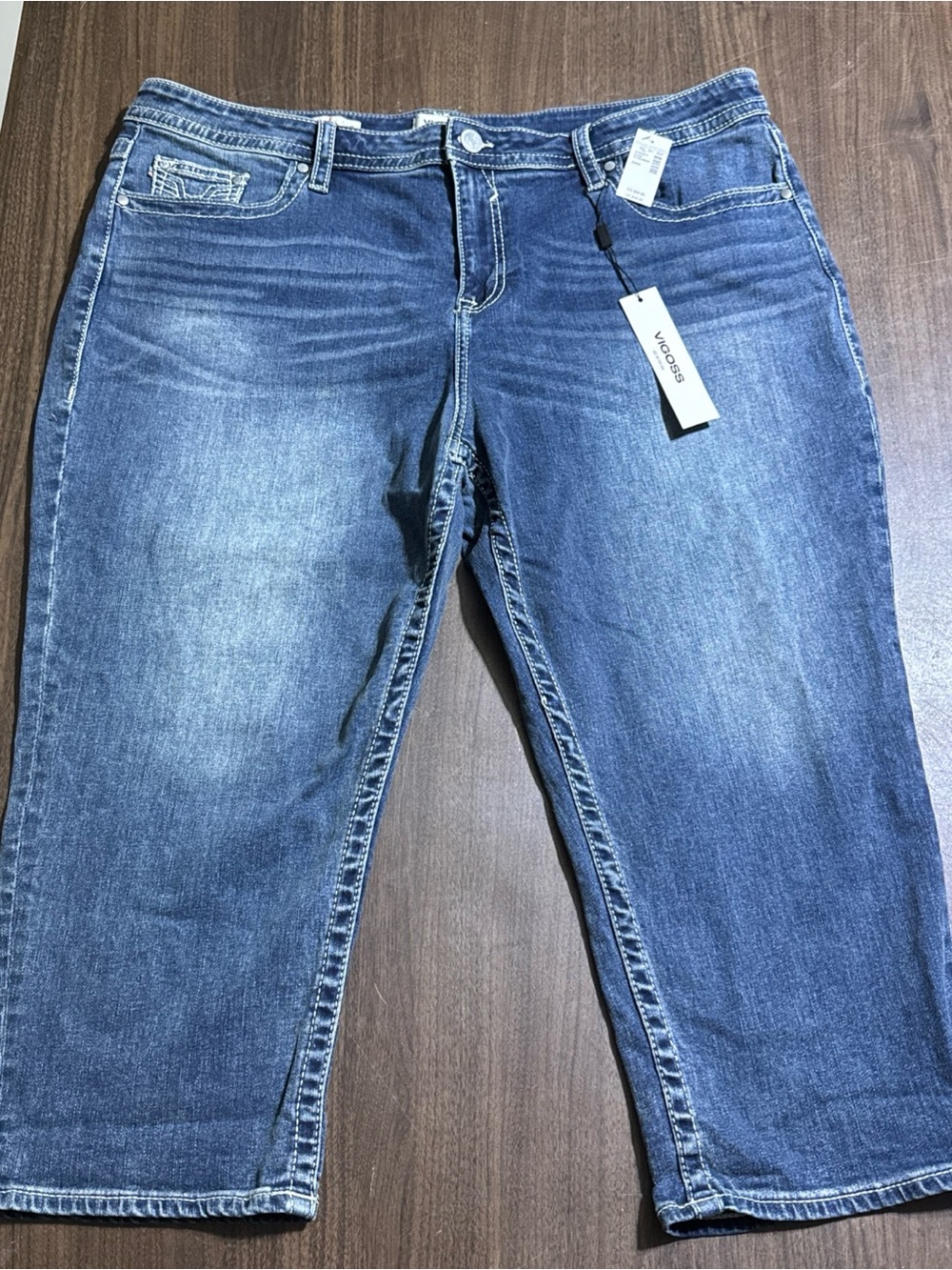 Vigoss Women's Medium Blue Cropped Denim Jeans